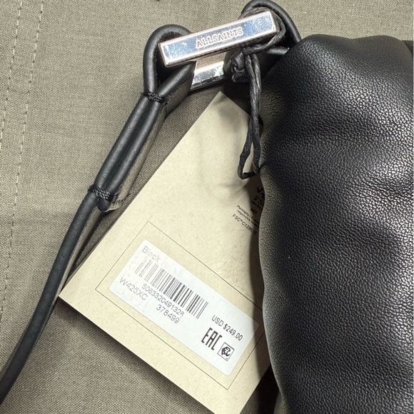 NWT AllSaints Collette Leather Crossbody Bag in Black - Picture 6 of 7